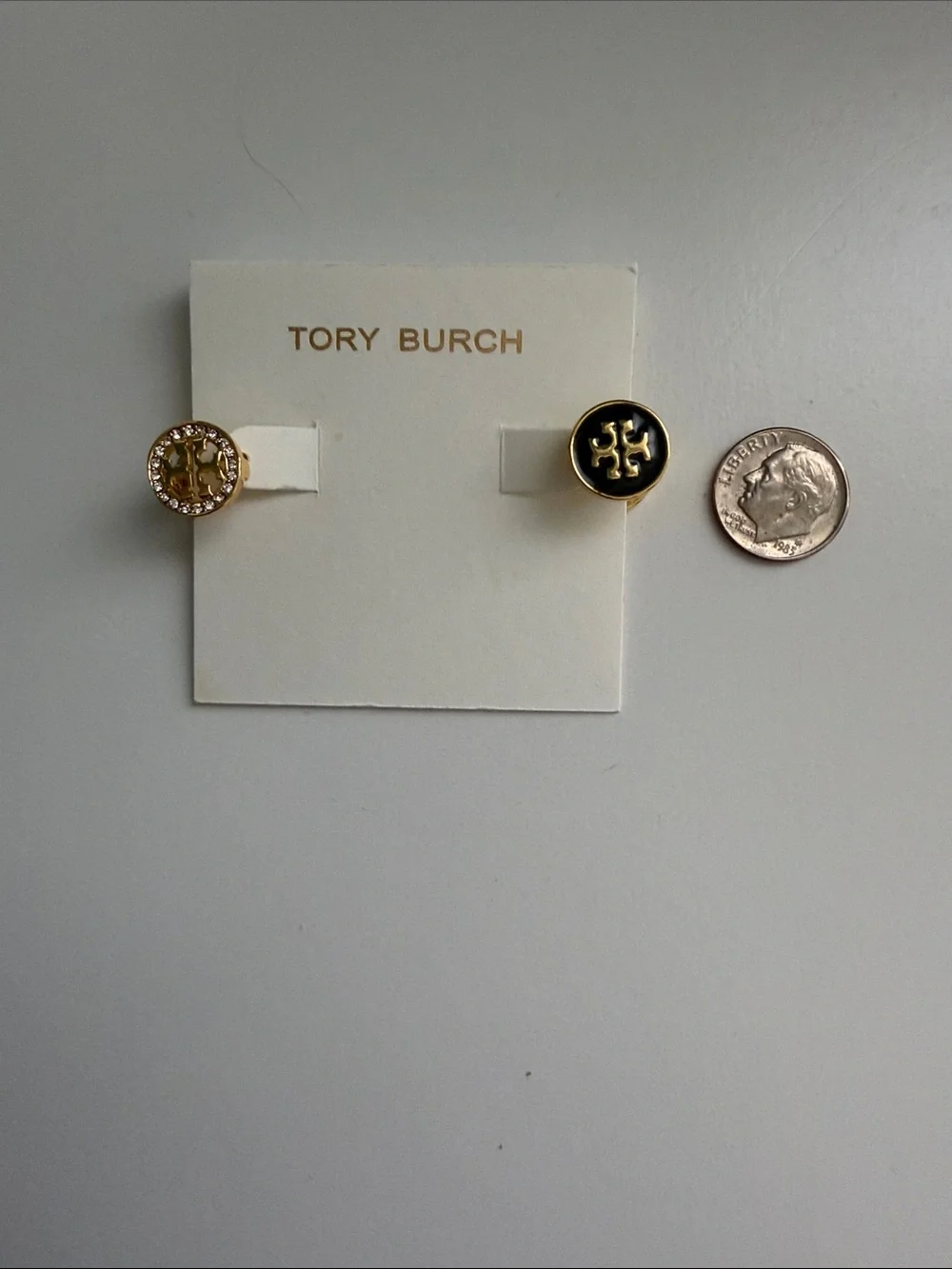 Tory Burch Reversible Green Enamel and Crystal GoldTone Icon Circle Earrings